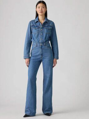 Levi's Women Cause and Effect Western Denim Jumpsuit Size S, M or XL NWT 98$+TAX